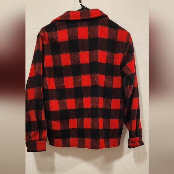 Vintage Minnesota Woolen Flannel JacK Shirt Womens M Red Black Buffalo Check - Picture 2 of 5